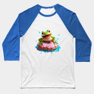 Happy frog with donut's Baseball T-Shirt